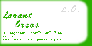 lorant orsos business card