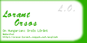 lorant orsos business card